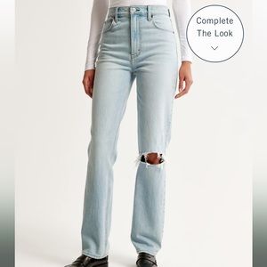 90s straight ultra high rise abercrombie jeans